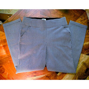 Women's MAX STUDIO Black White Geometric Ankle Cropped Pants L